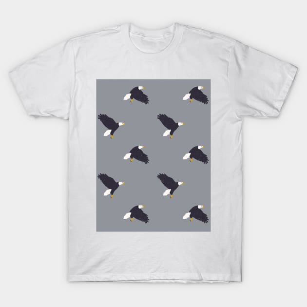 Bald Eagle (Navy & Pewter) T-Shirt by Cascade Patterns